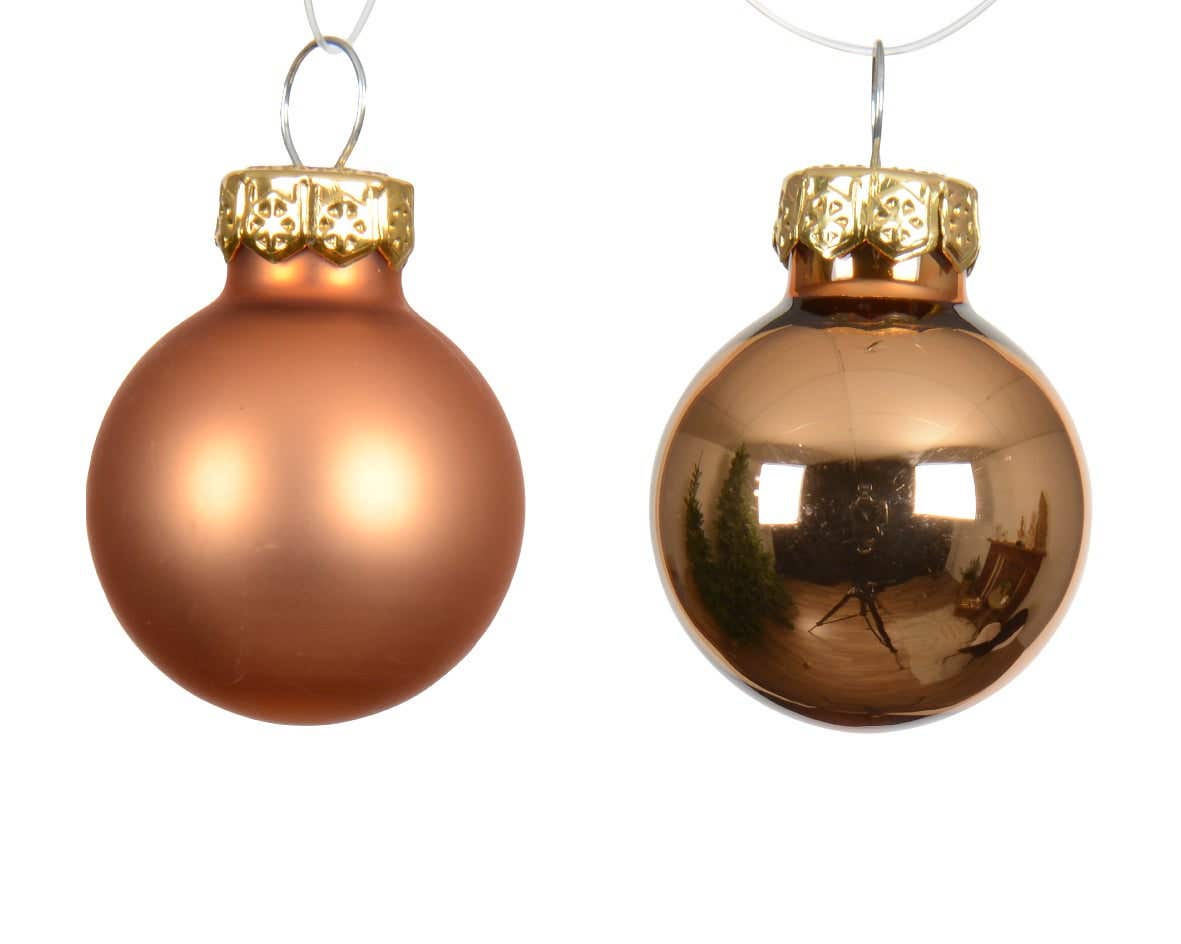 Decoris Kerstballen glas brandy 24 stuks Ø 2.5 cm