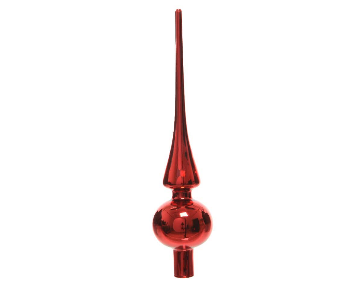 Decoris Piek kerstrood glanzend glas 26 x 6 cm