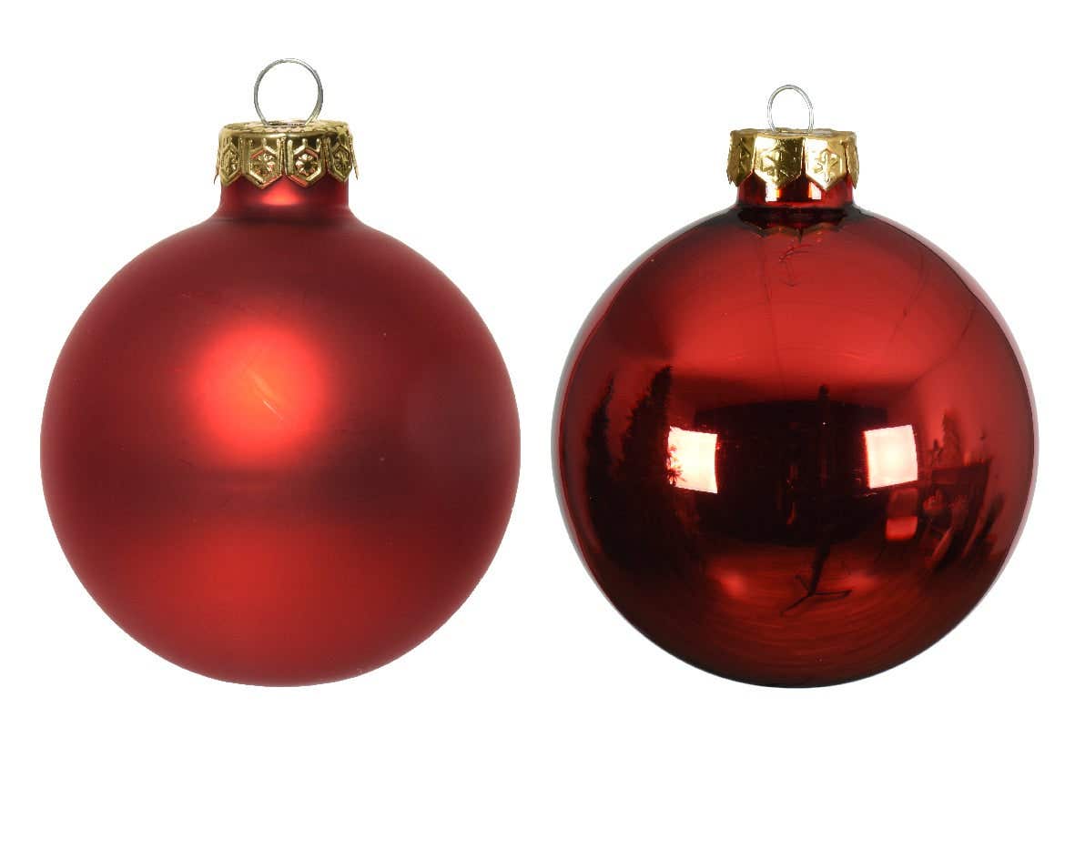 Decoris Kerstballen Glas Rood Ø 7 cm 8 Stuks