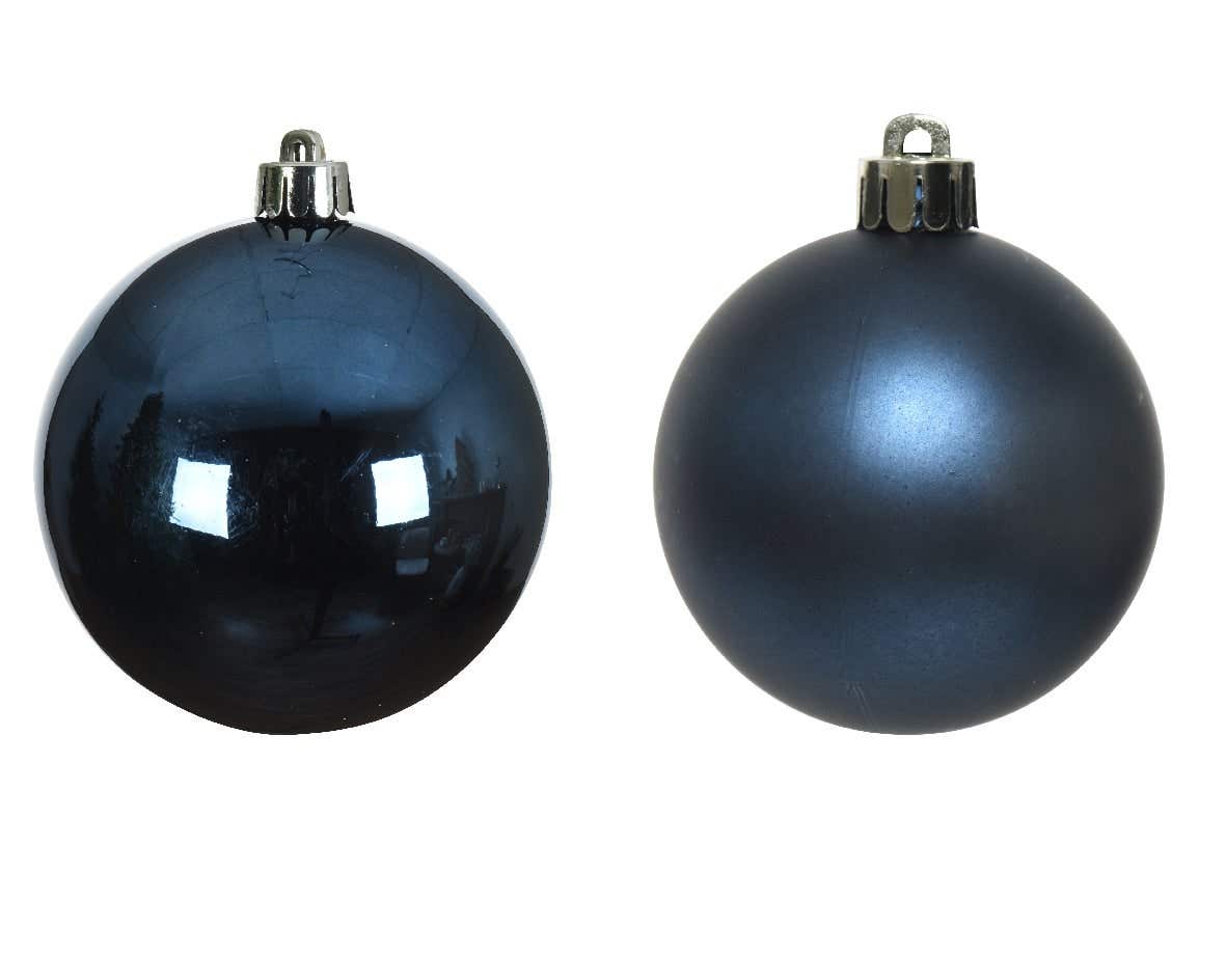 Decoris Kerstballen glas night blue 6 stuks Ø 8 cm
