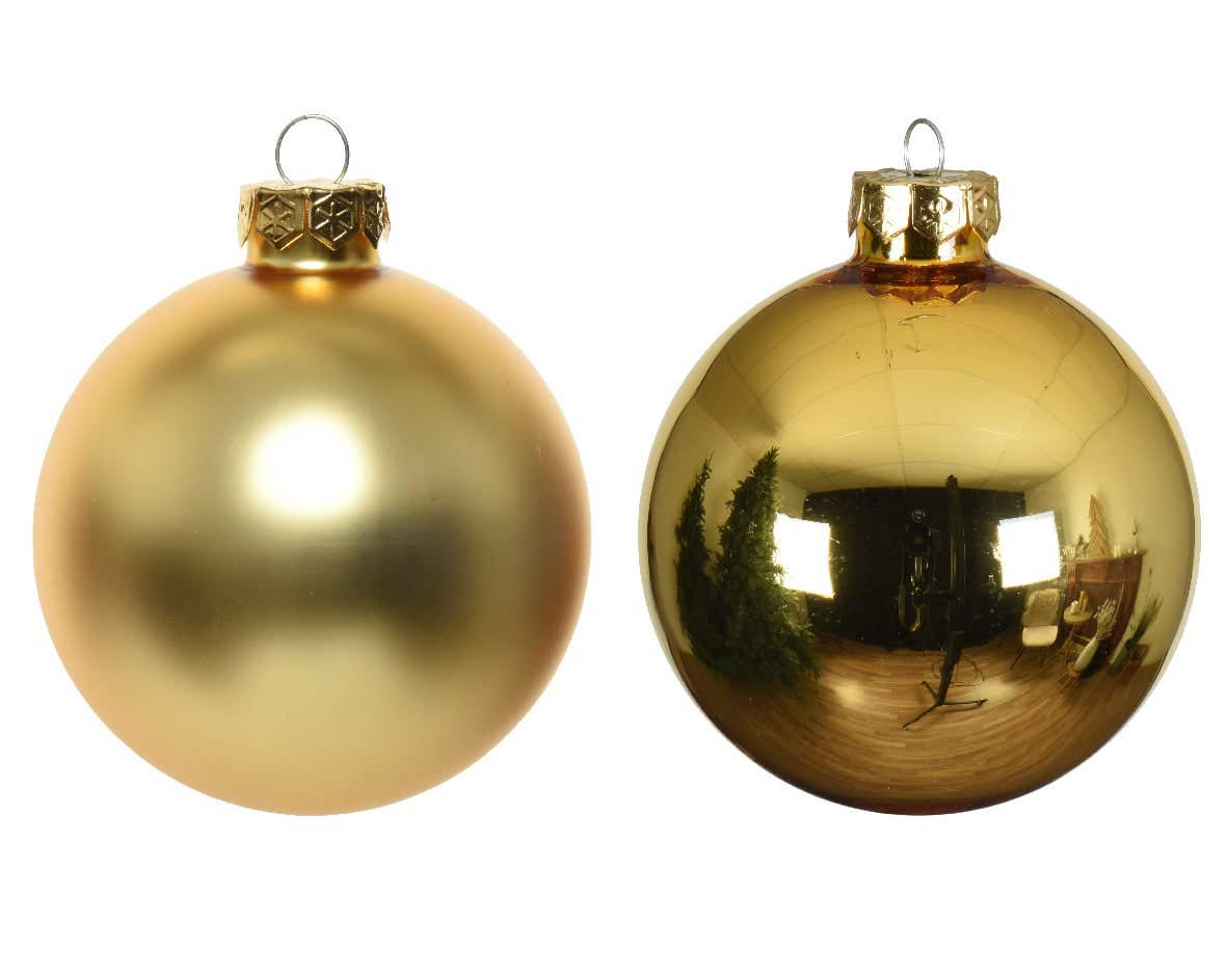 Decoris Kerstballen glas mix goud 16 stuks Ø 8 cm