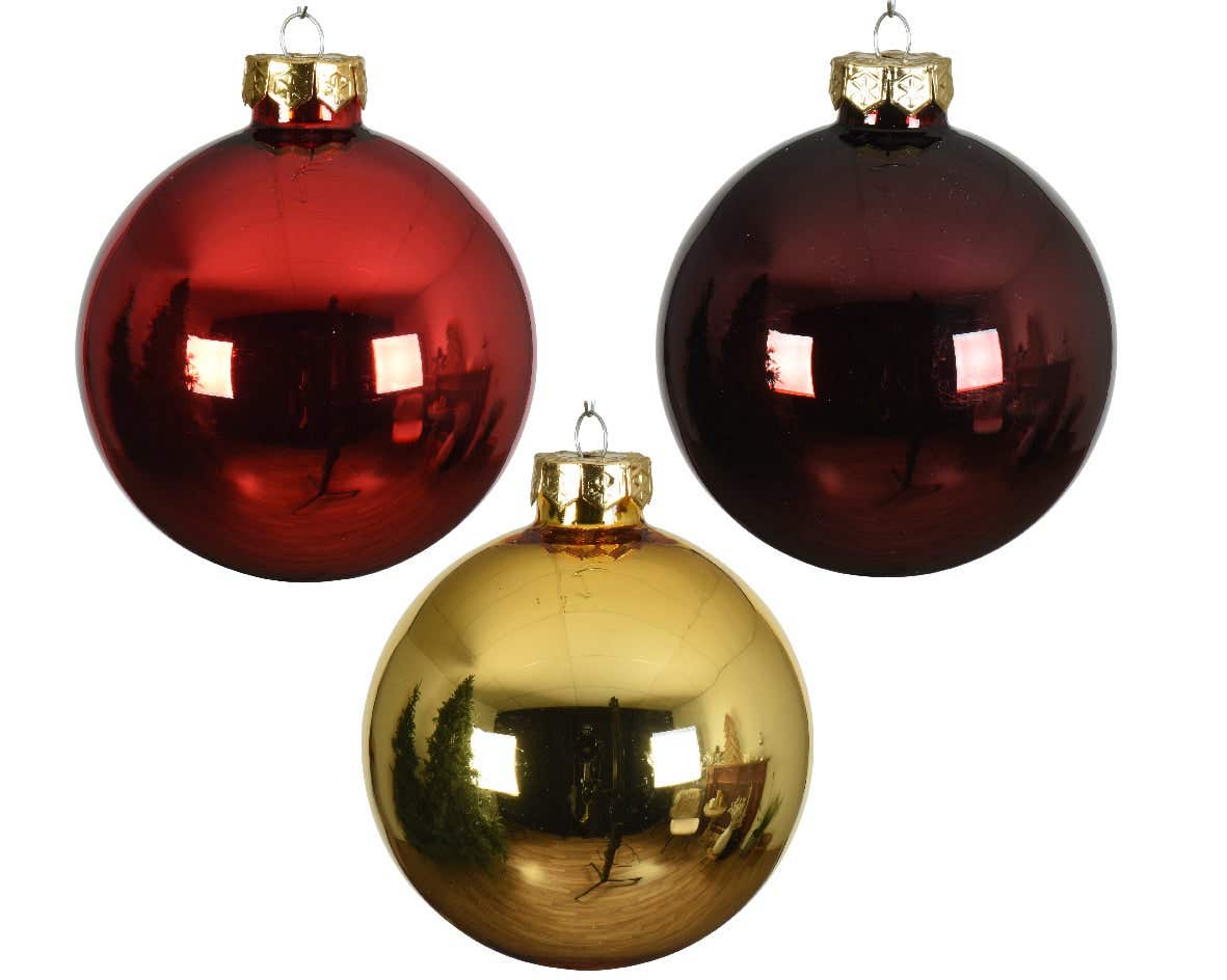 Decoris Kerstballen glas mix rood goud 49 stuks Ø 6 cm