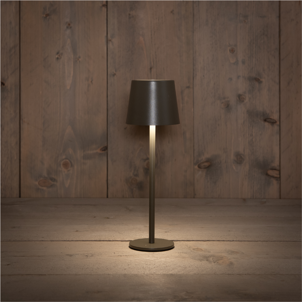 Draadloze Tafellamp Mat Grijs 9 x 27.5 LED Warm Wit Dimbaar