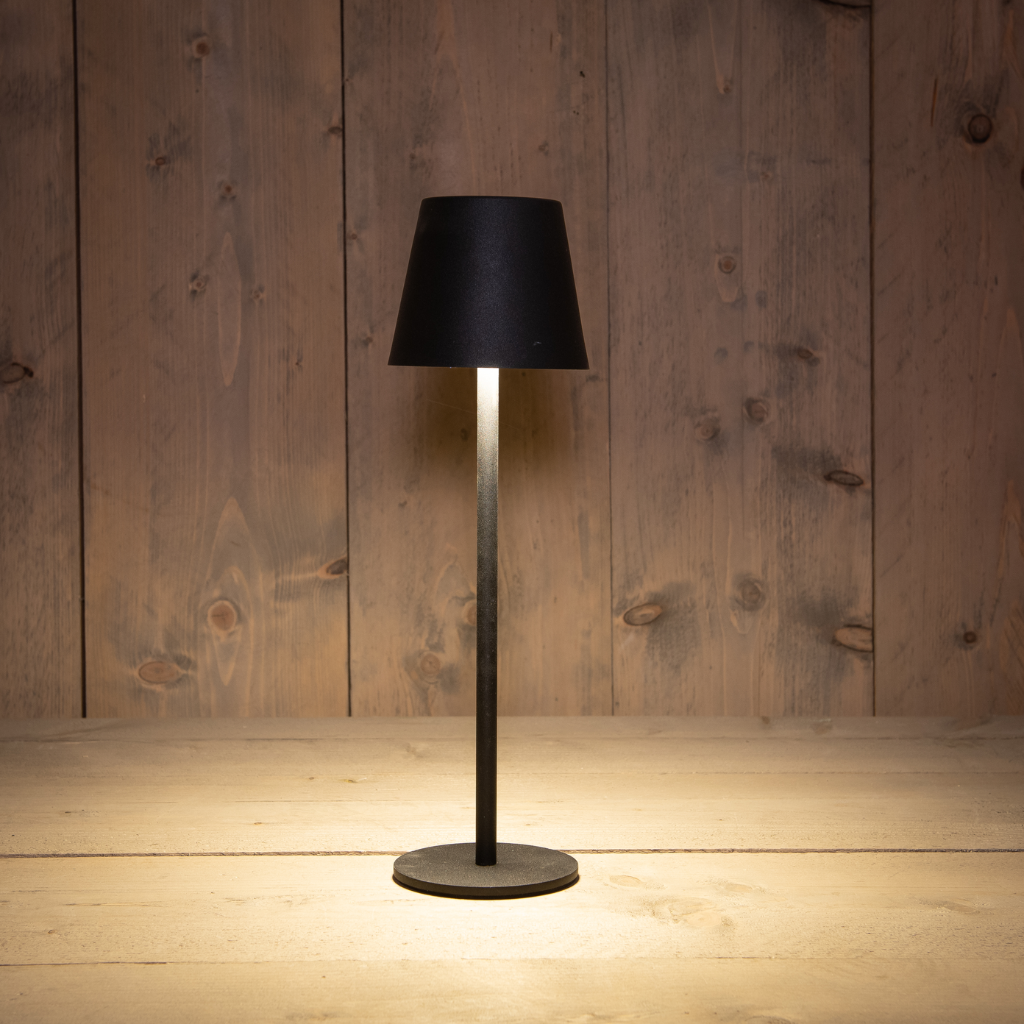 Draadloze Tafellamp Mat Zwart 11 x 36.5 LED Warm Wit Dimbaar