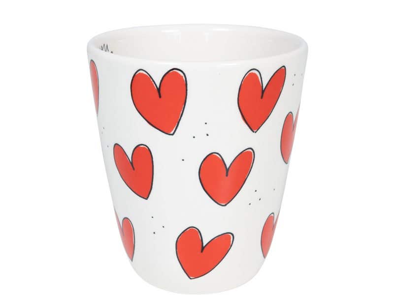 Blond Amsterdam Mok Even Bijkletsen Mok Red Hearts 0.35 L