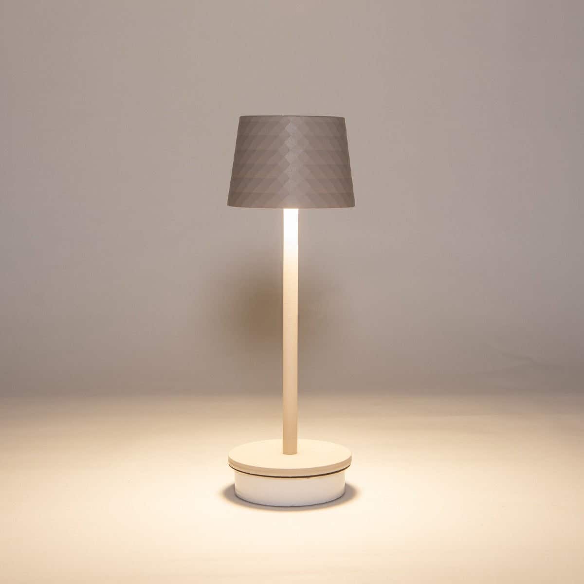 Draadloze Tafellamp mat zand LED dimbaar 22.5 x 8.5 cm