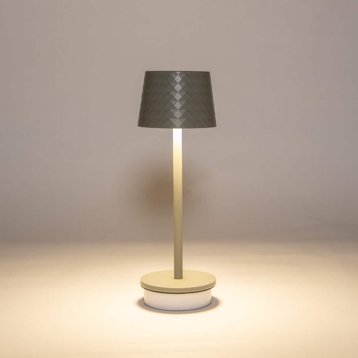 Draadloze Tafellamp mat olijf LED dimbaar 22.5 x 8.5 cm