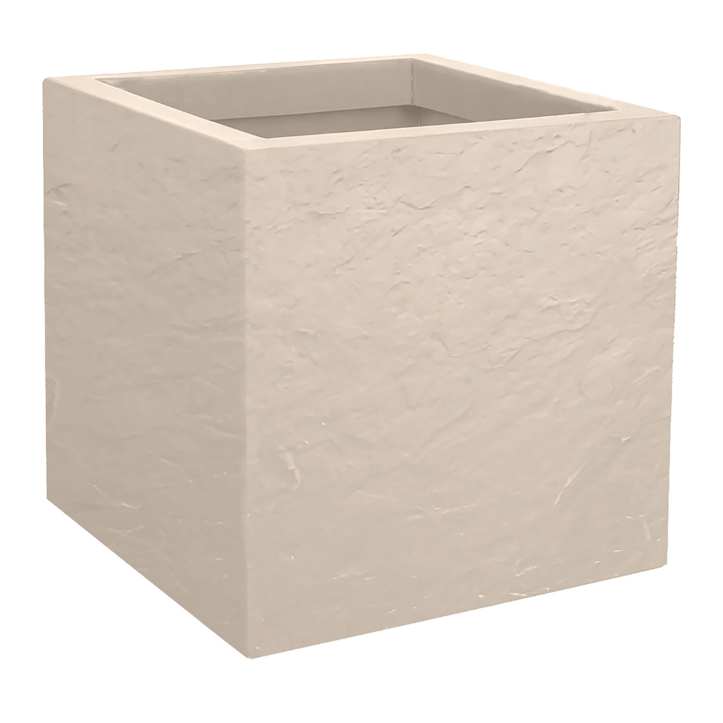Eda Pot Volcania Up Vierkant Beige Limestone 29.5 x 29.5 x 29.5 cm