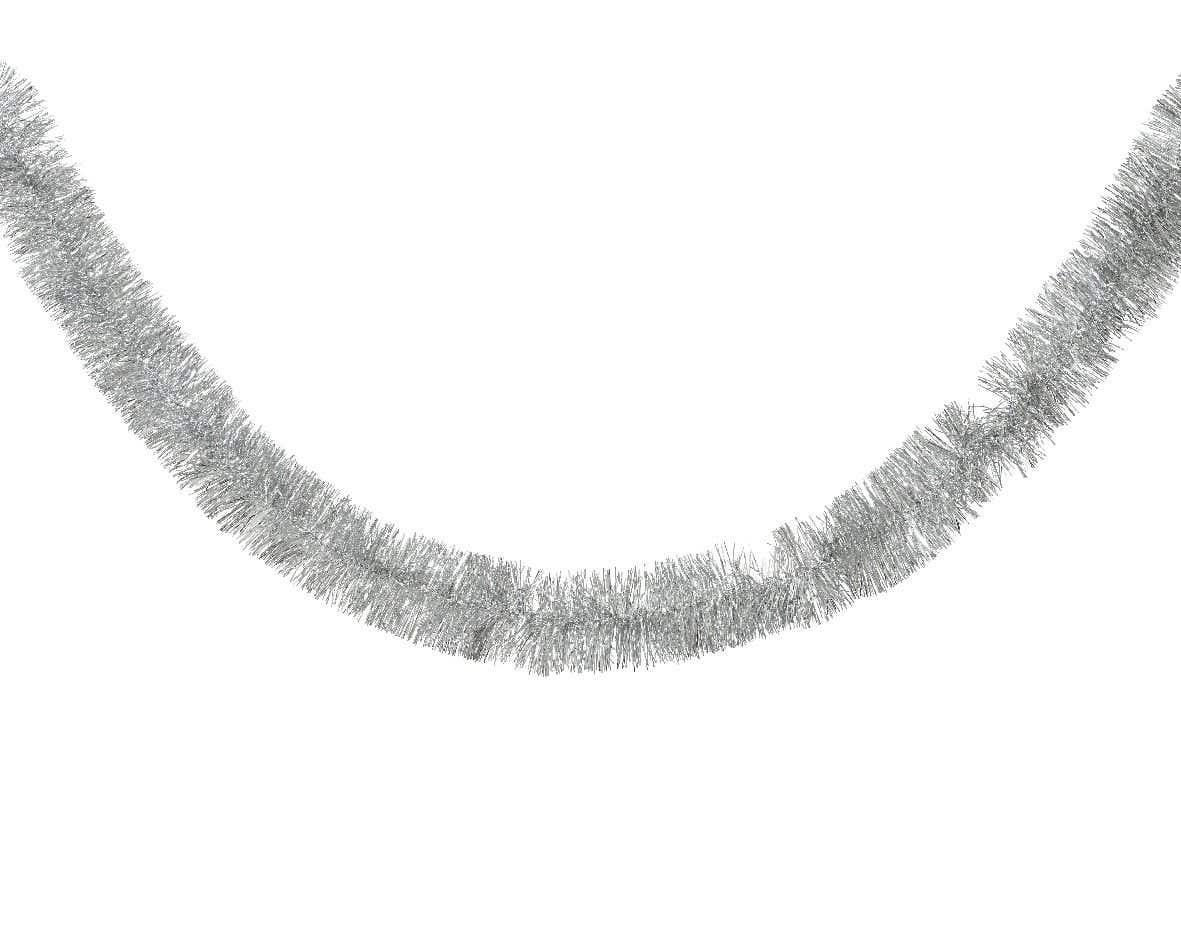 Decoris kerstslinger Lametta zilver glanzend 270 cm