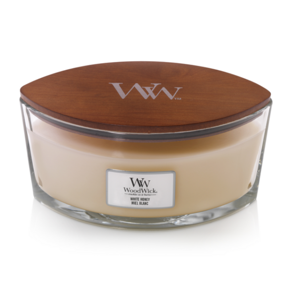 WoodWick White Honey Ellipse Candle