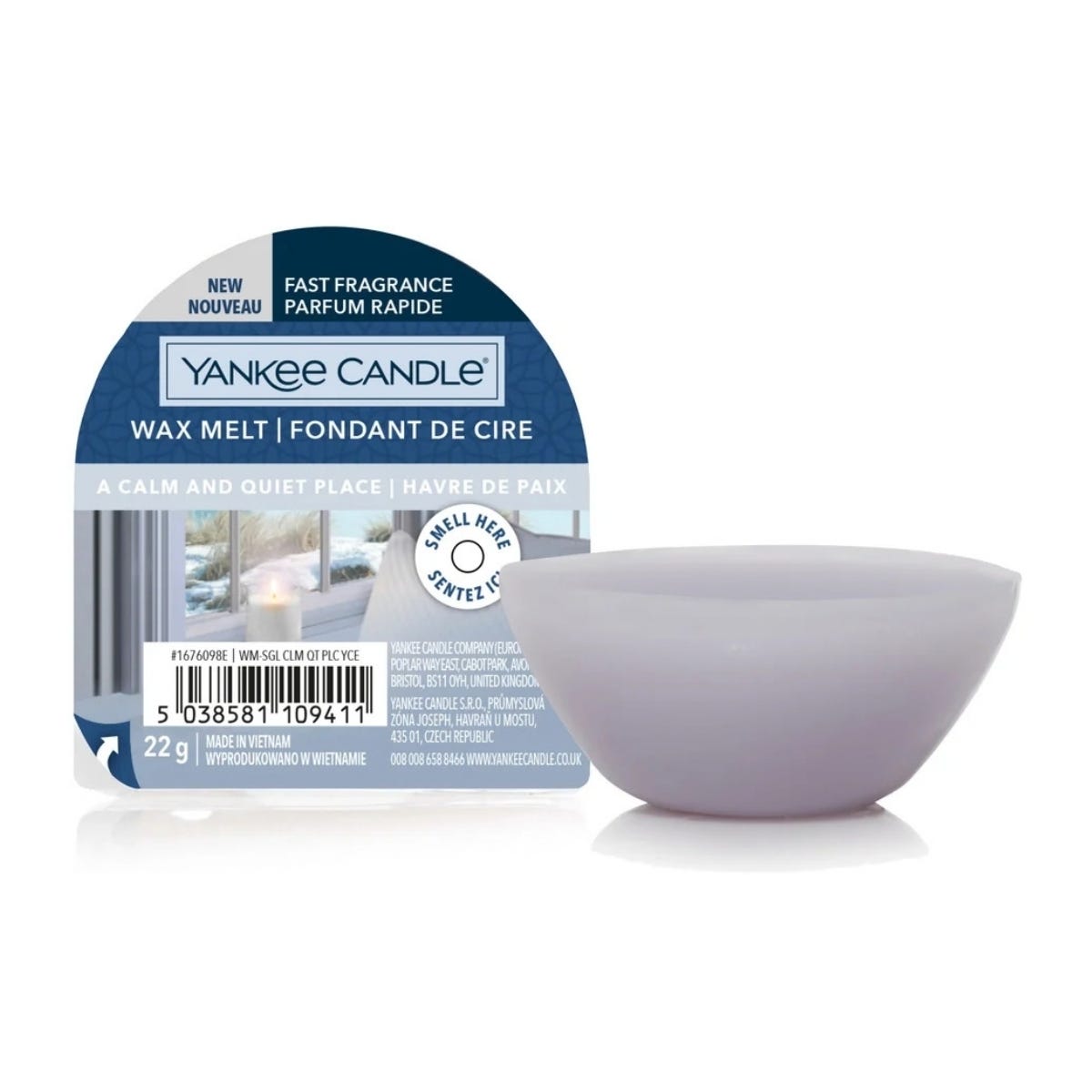 Yankee Candle Waxmelt A Calm & Quiet Place Blauw 7.3 x 6.7 x 2.9 cm