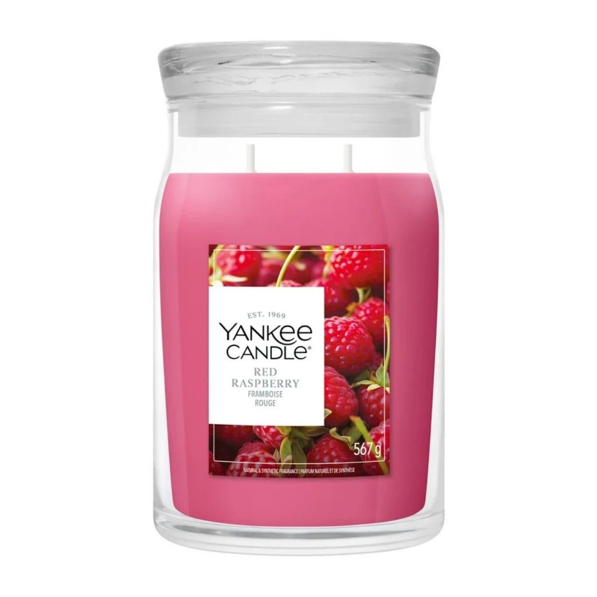 Yankee Candle Geurkaars Large Jar Red Raspberry Rood 9 x 8.5 x 15.5 cm