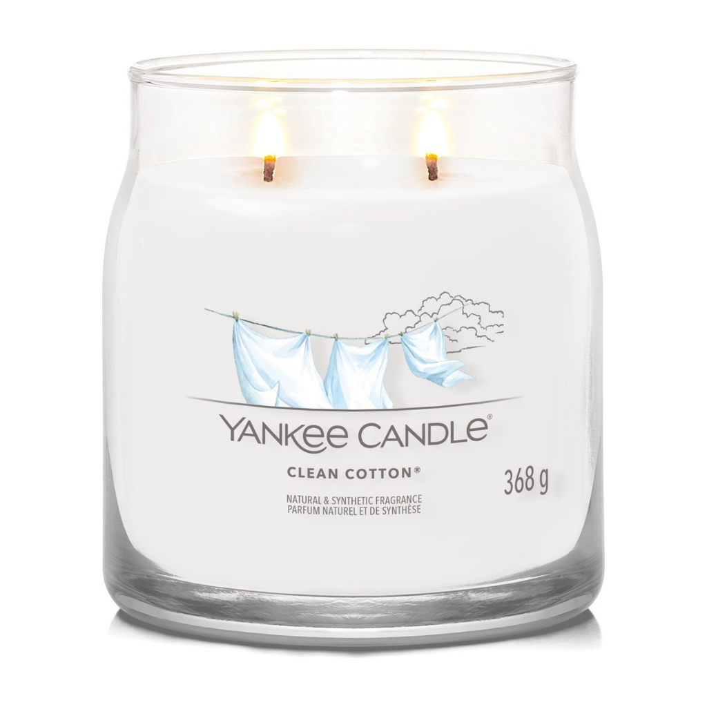 Yankee Candle Geurkaars Clean Cotton Signature Medium