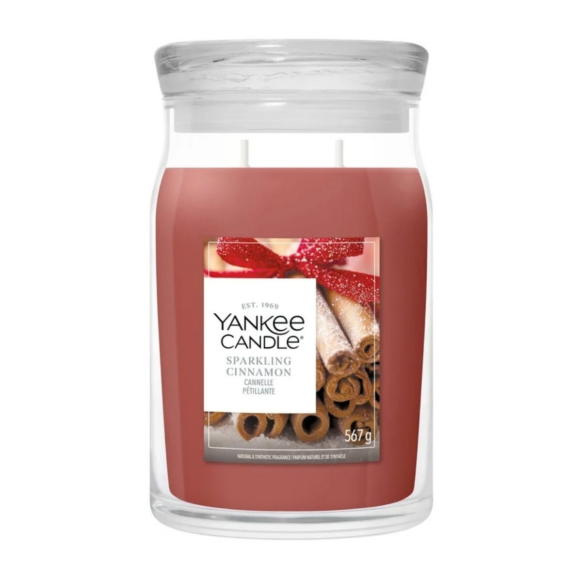 Yankee Candle Geurkaars Large Jar Sparkling Cinnamon Rood 9 x 8.5 x 15.5 cm