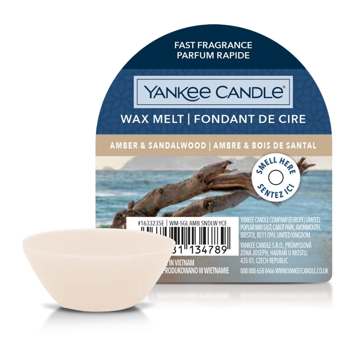 Yankee Candle Waxmelt Signature Amber & Sandalwood Bruin 7.3 x 6.7 x 2.9 cm