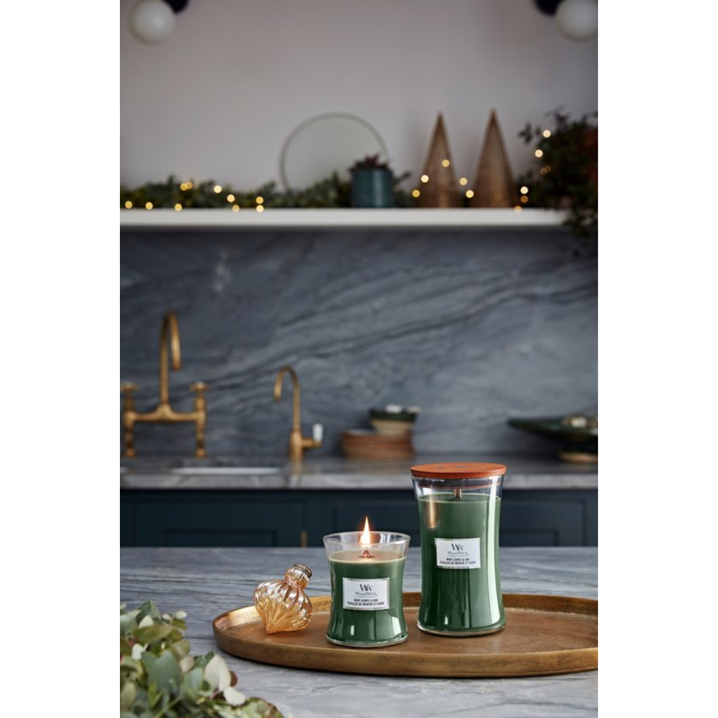 WoodWick Mint Leaves & Oak Large Candle