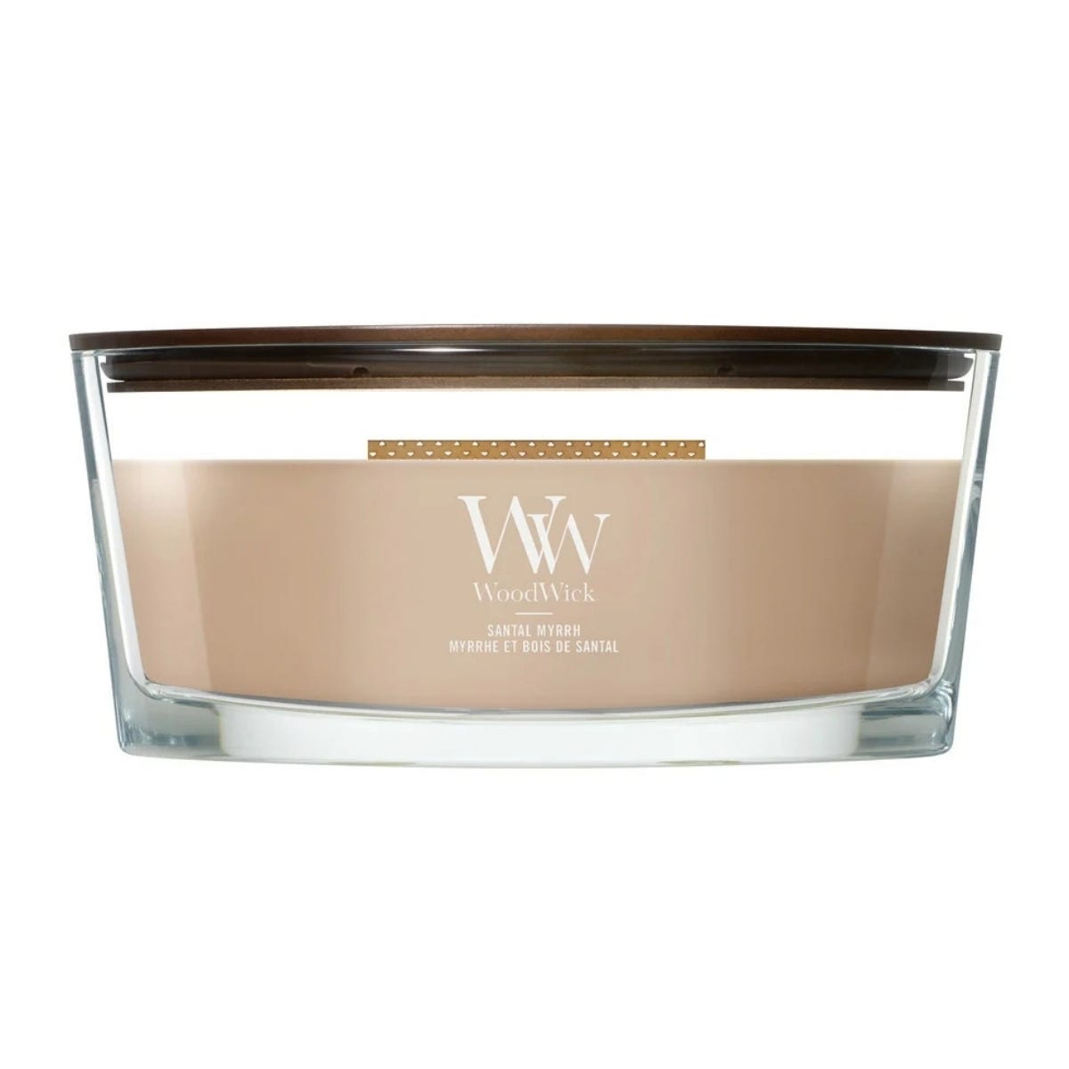 WoodWick Geurkaars Ellipse Santal Myrrh Bruin 19.1 x 12.1 x 9.2 cm