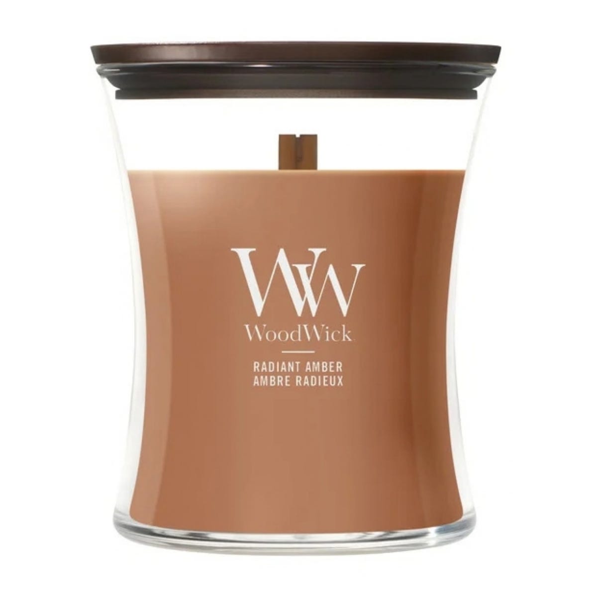 WoodWick Geurkaars Medium Radiant Amber Bruin 9.9 x 9.9 x 11.4 cm