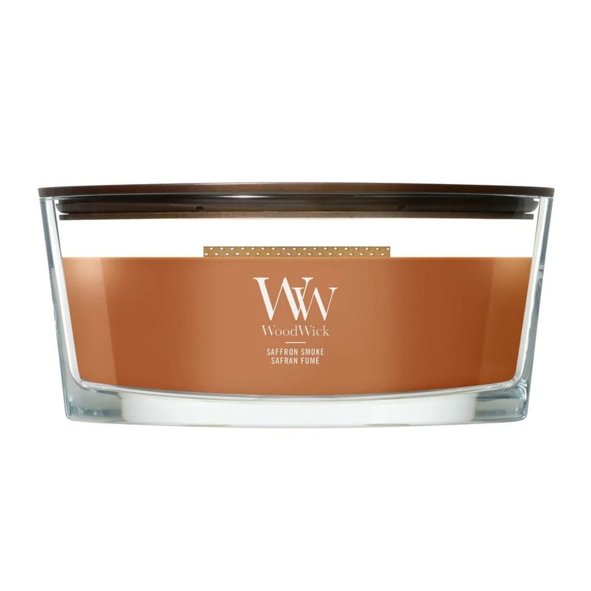 WoodWick Geurkaars Ellipse Saffron Smoke Bruin 19.1 x 12.1 x 9.2 cm