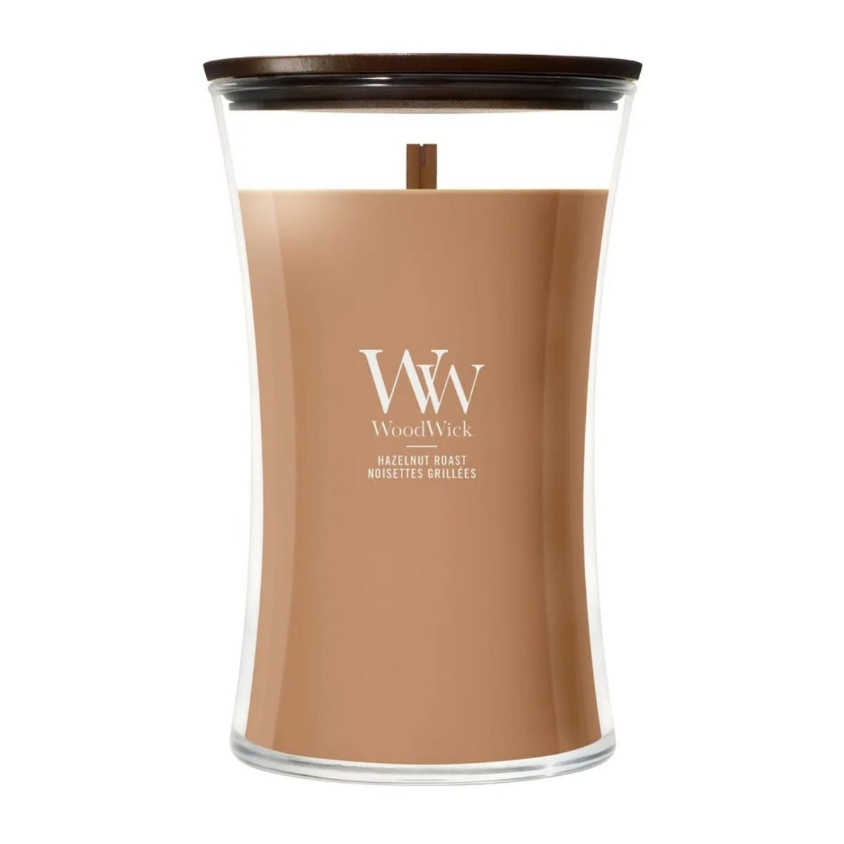WoodWick Geurkaars Large Hazelnut Roast Bruin 10.2 x 10.2 x 17.8 cm