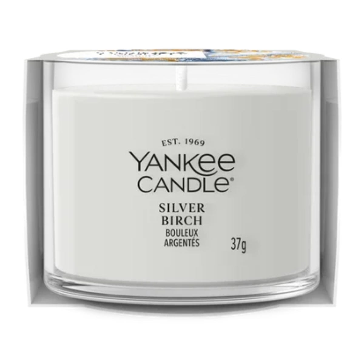 Yankee Candle Geurkaars Mini Votive Silver Birch Grijs 5.4 x 5.4 x 4.2 cm