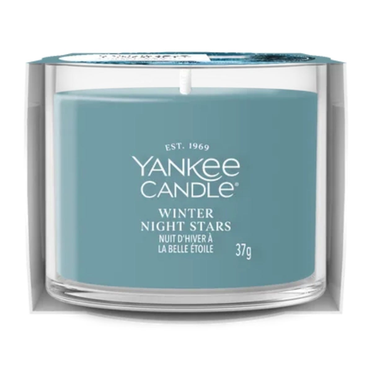 Yankee Candle Geurkaars Mini Votive Winter Night Stars Blauw 5.4 x 5.4 x 4.2 cm