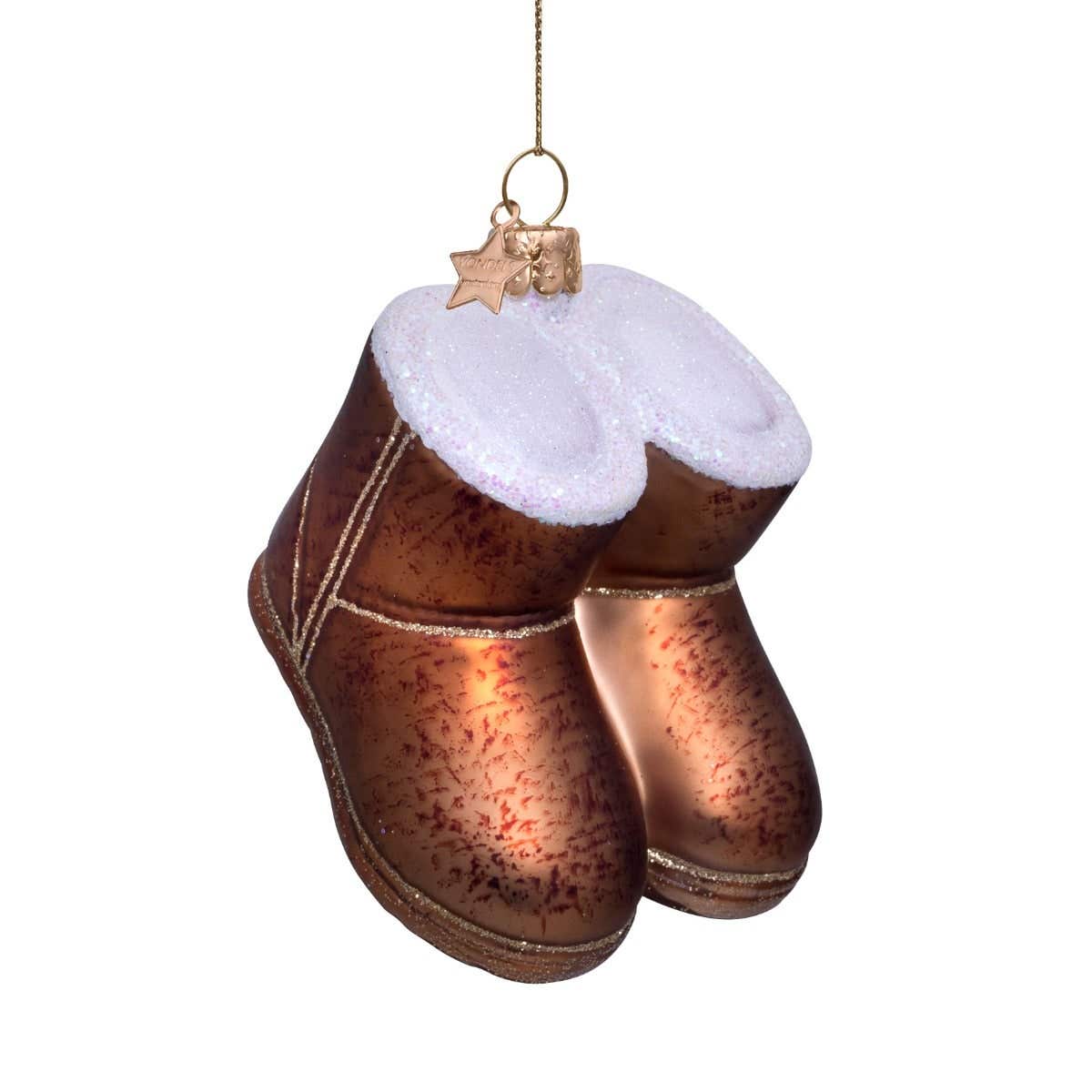 Vondels Kersthanger laarzen suede bruin 7 cm