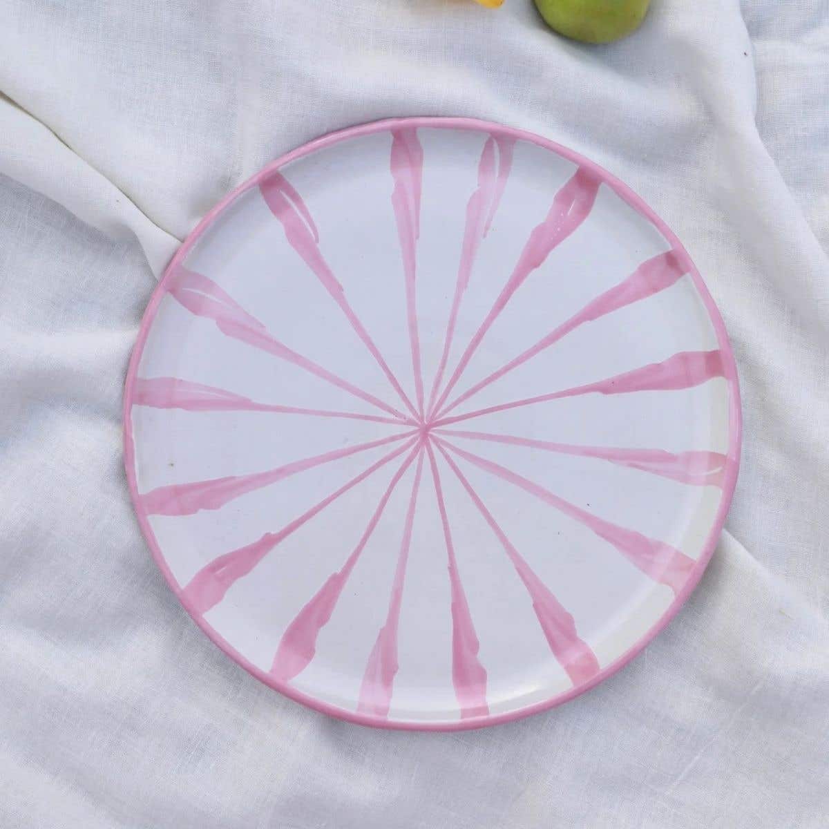 Lenta Living Ontbijtbord Granada Streep Roze 22 cm