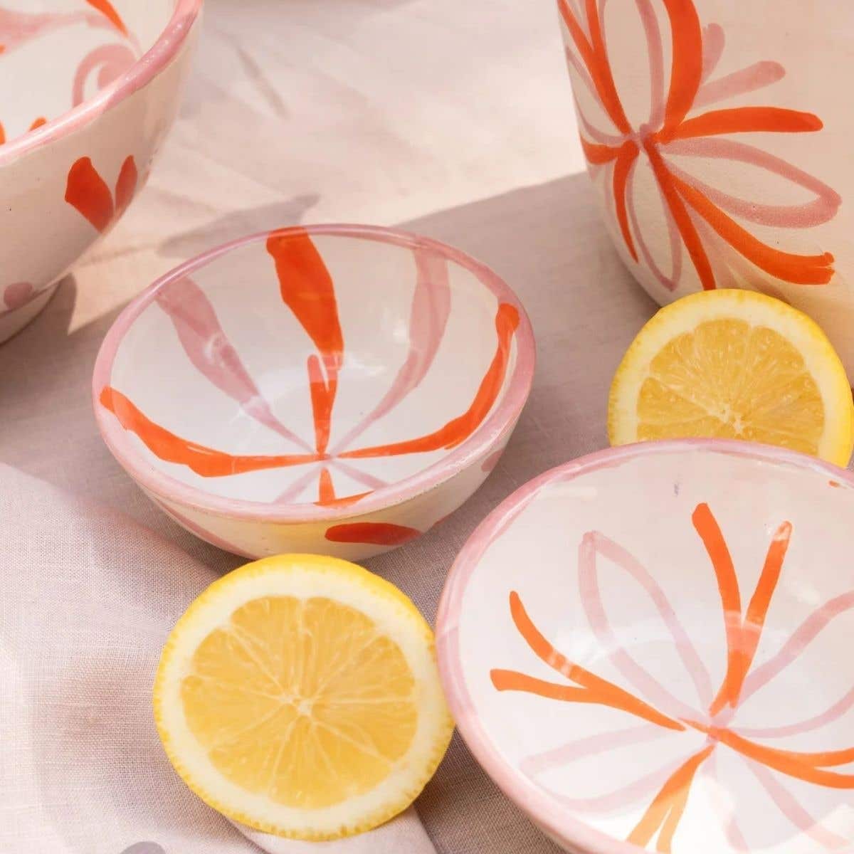 Lenta Living Tapas Schaaltje PXLL Roze Oranje 10 cm