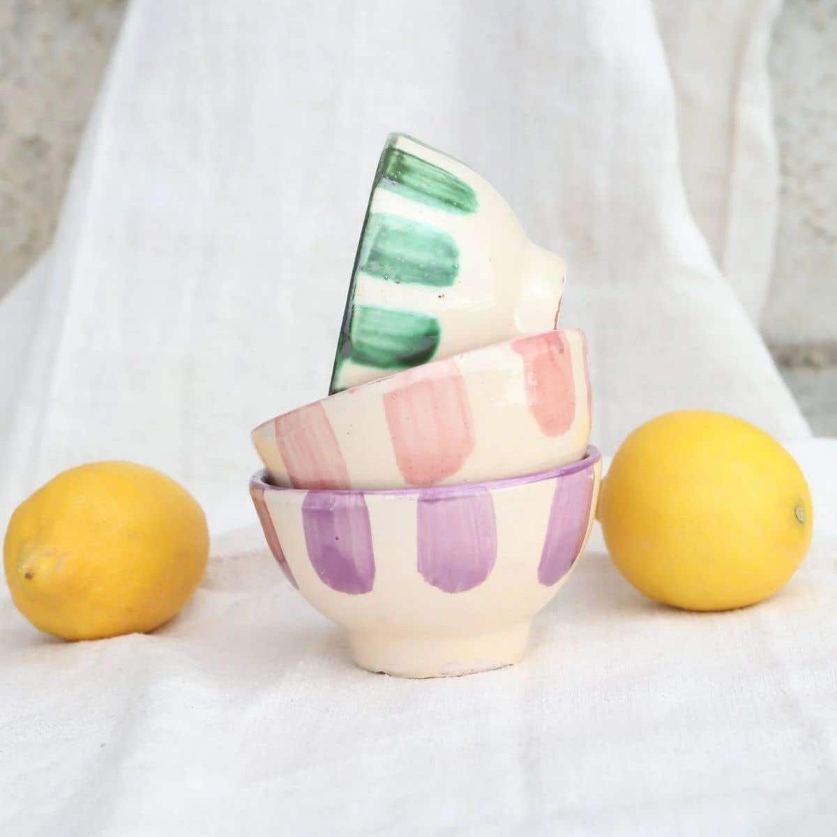 Lenta Living Tapas Schaaltje Streep Lila 10 x 5 cm