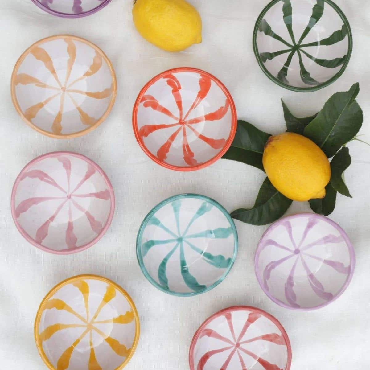 Lenta Living Tapas Schaaltje Streep Naranja 10 x 4 cm