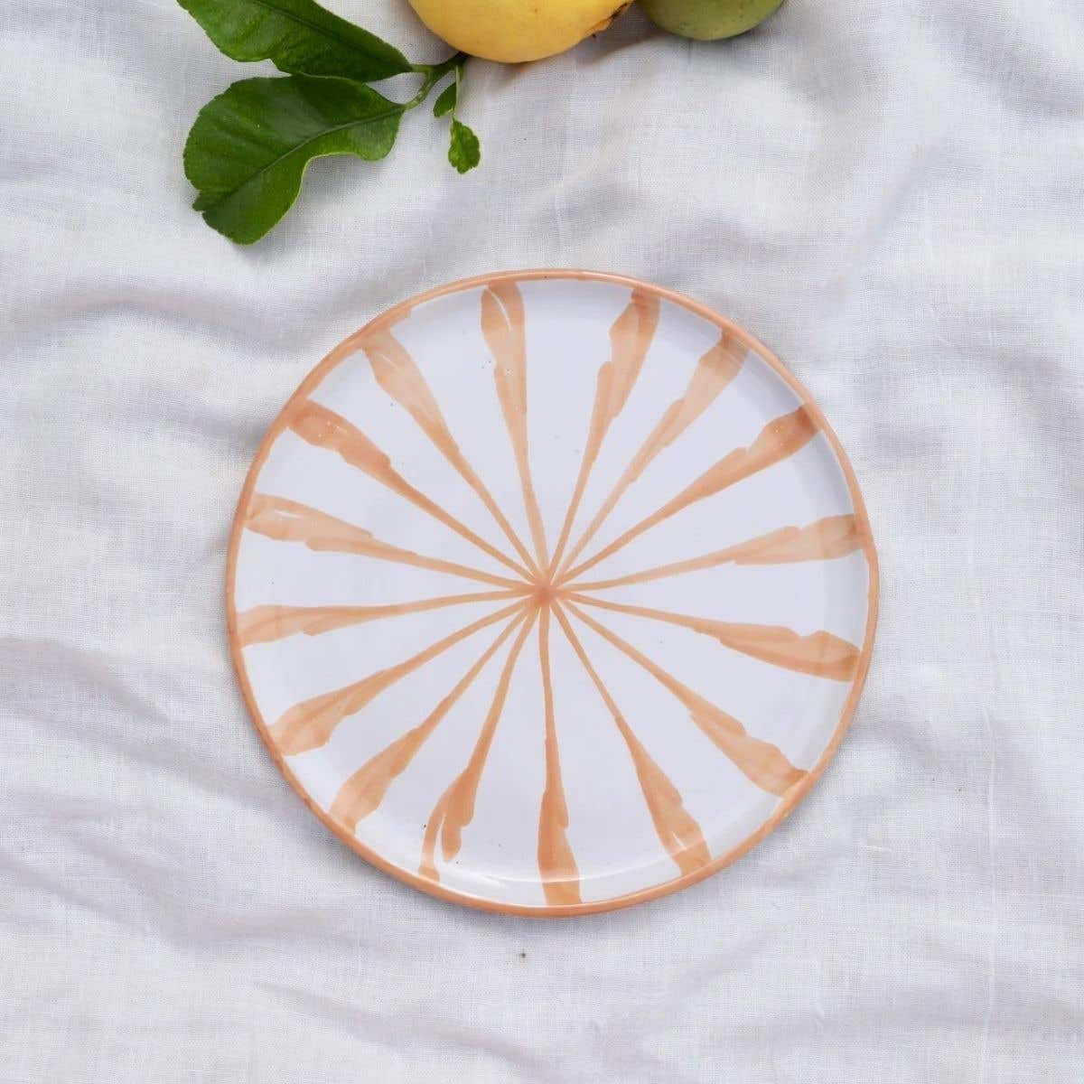 Lenta Living Dinerbord Granada Streep Peach 28 cm