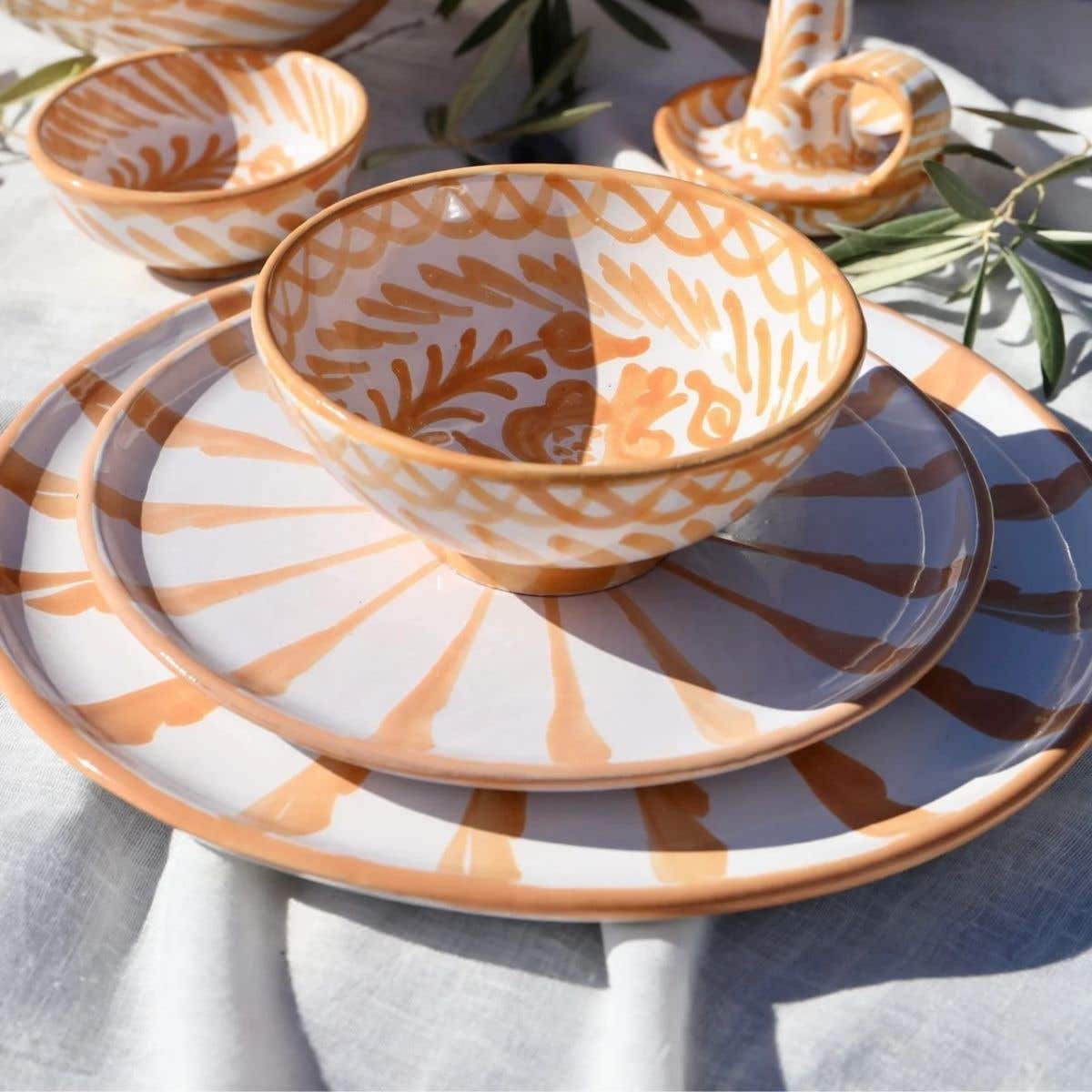 Lenta Living Dinerbord Granada Streep Peach 28 cm