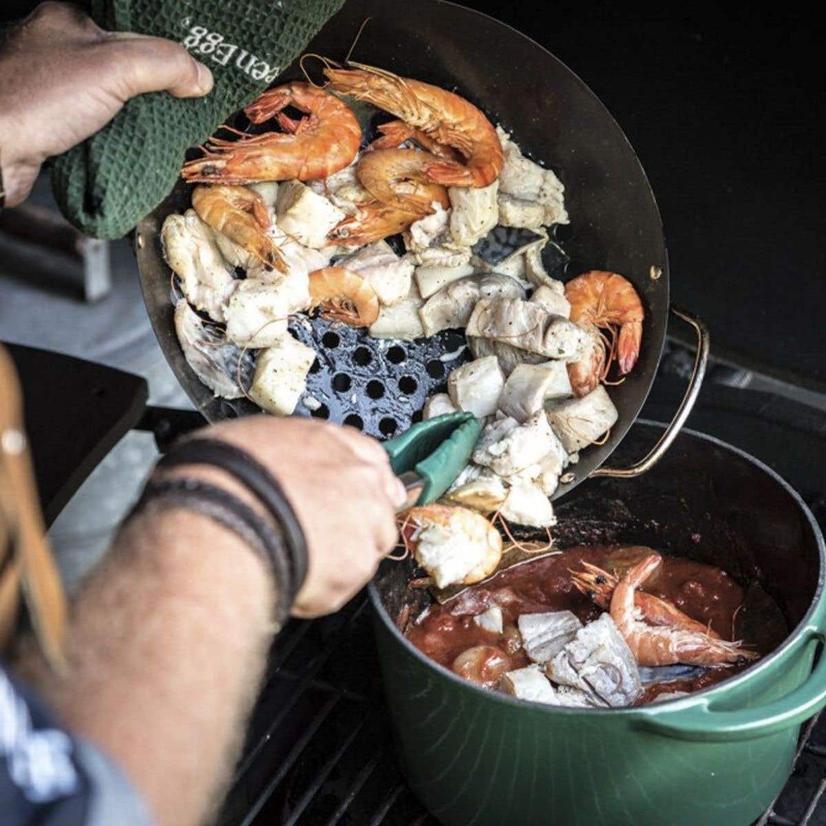 Big Green Egg Braadpan Dutch Oven Rond Groen 4.7 L