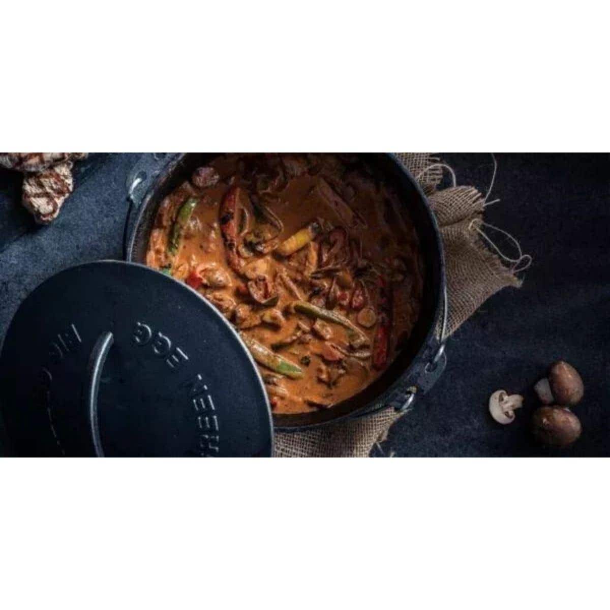 Big Green Egg Braadpan Dutch Oven Rond Zwart 5.2 L