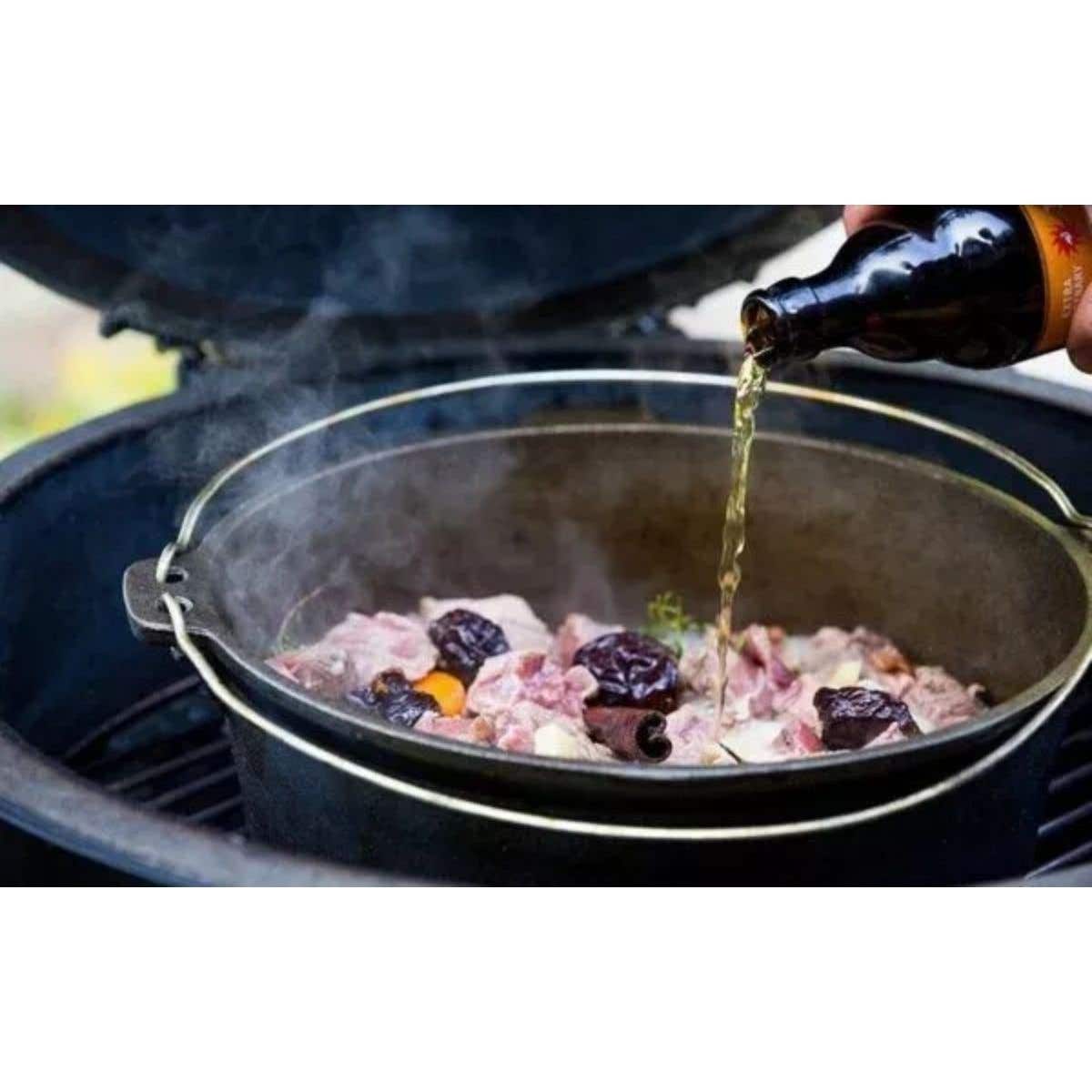 Big Green Egg Braadpan Dutch Oven Rond Zwart 5.2 L