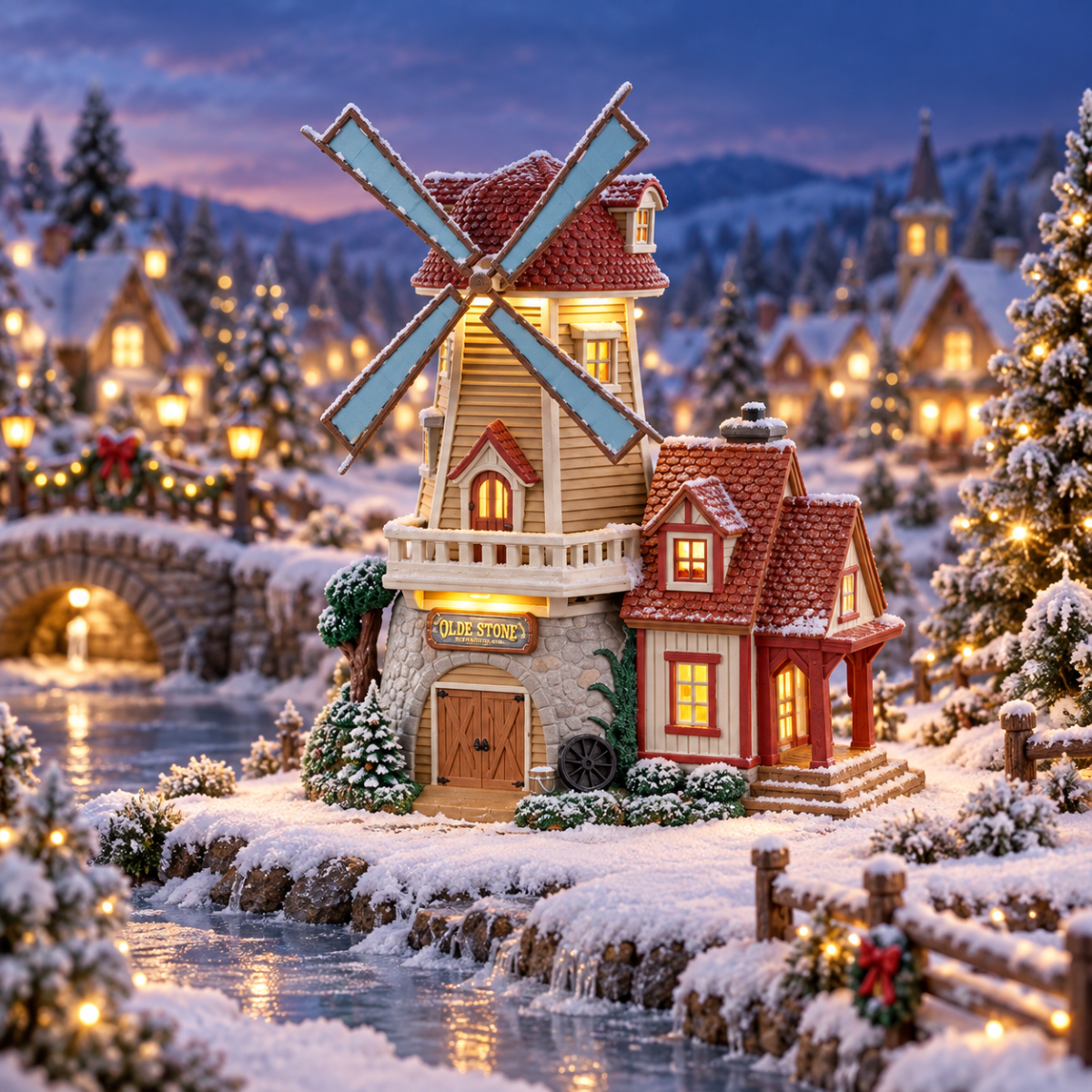Lemax Kerstdorphuisje Olde Stone Mill met Verlichting 20 x 14 x 27 cm