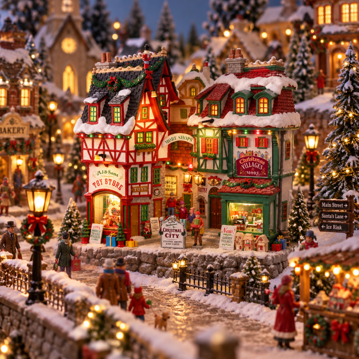 Lemax Kerstdorphuisje Christmas City met Verlichting 27 x 11.5 x 27.5 cm