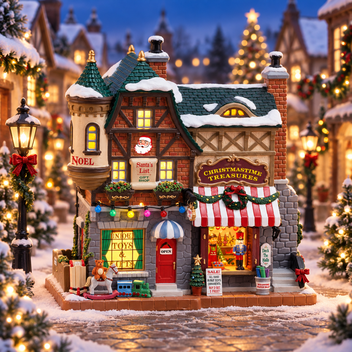 Lemax Kerstdorphuisje Santa's List Toy Shop met Verlichting 11.5 x 20 x 21 cm