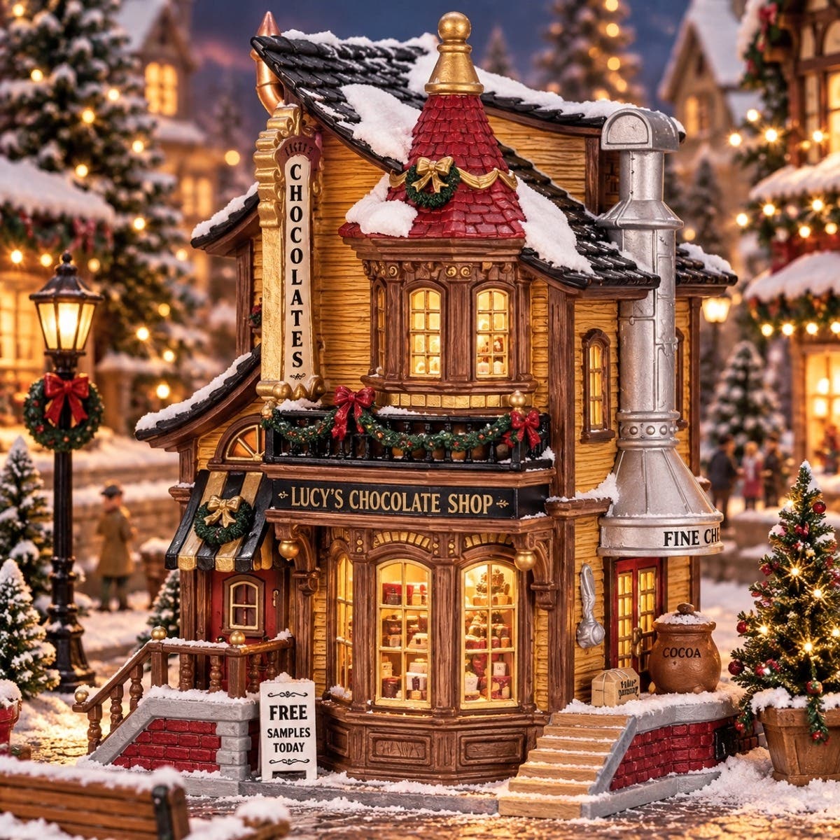 Lemax Kerstdorphuisje Lucy’S Chocolate Shop met Verlichting 10.4 x 13.5 x 18 cm