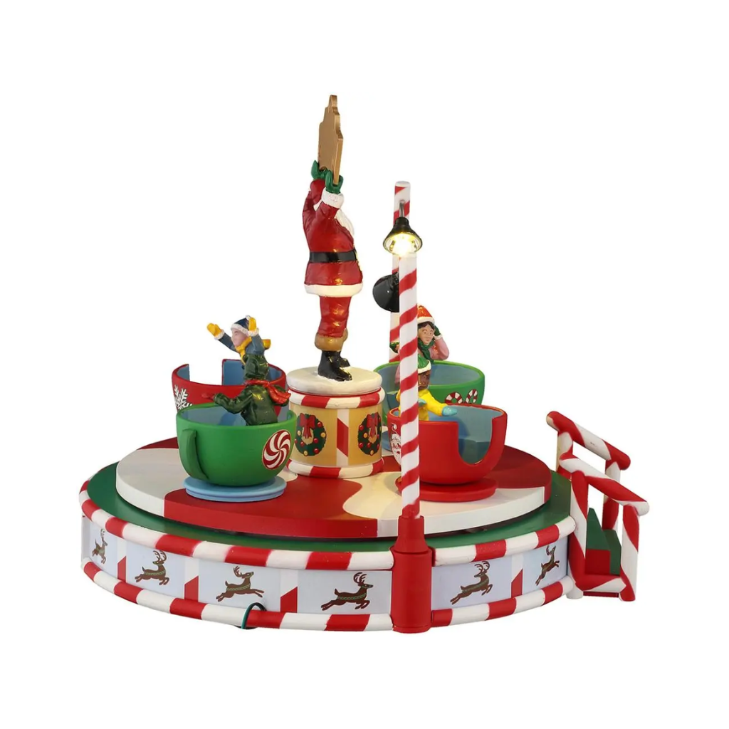 Lemax Santa's Peppermint Teacup Spinner