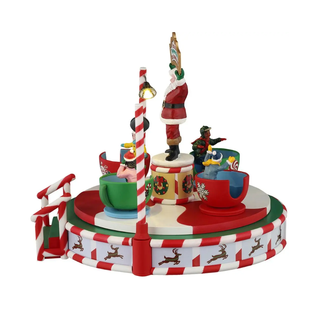 Lemax Santa's Peppermint Teacup Spinner