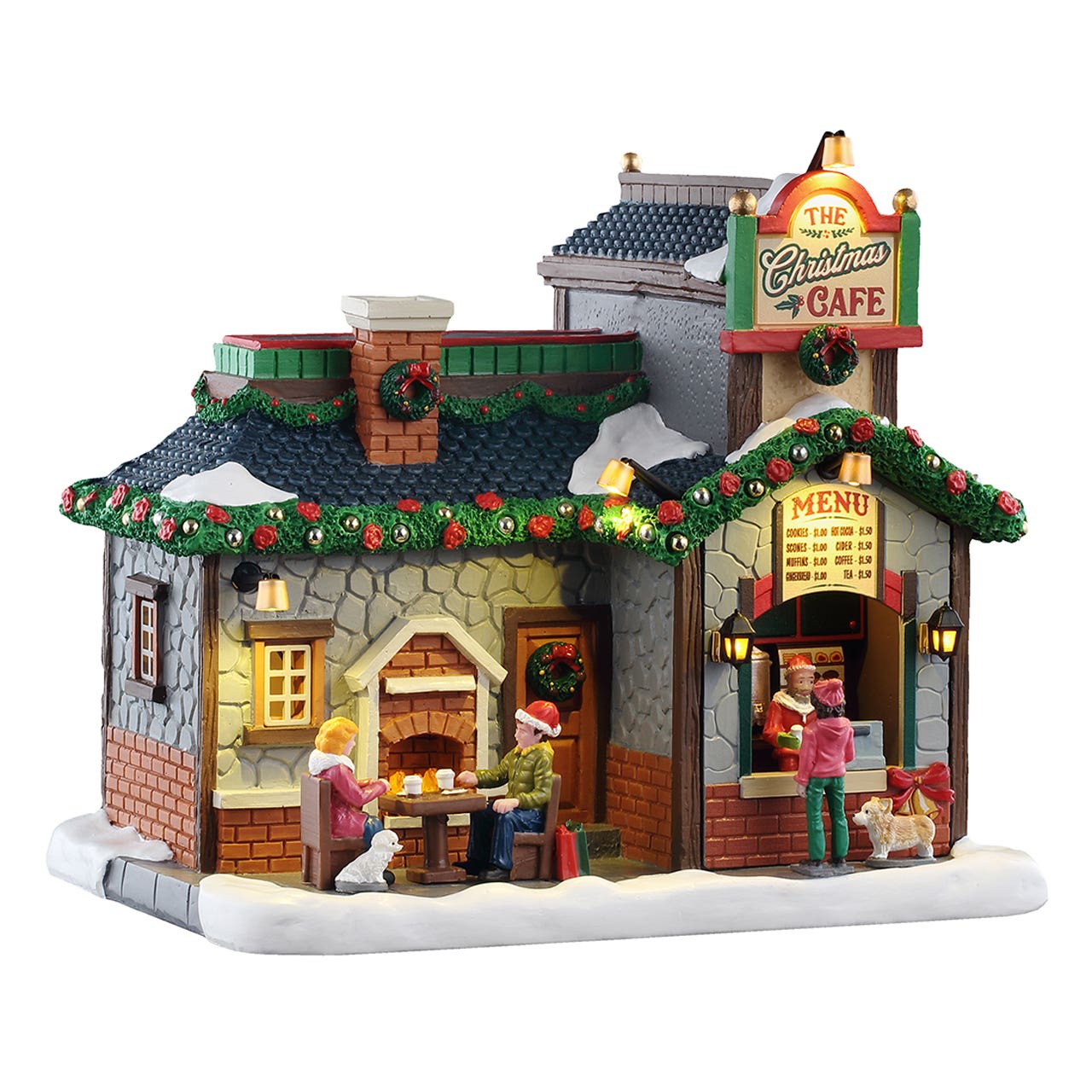 Lemax Kerstdorphuisje The Christmas Cafe met Verlichting 20.3 x 17.4 x 14.7 cm