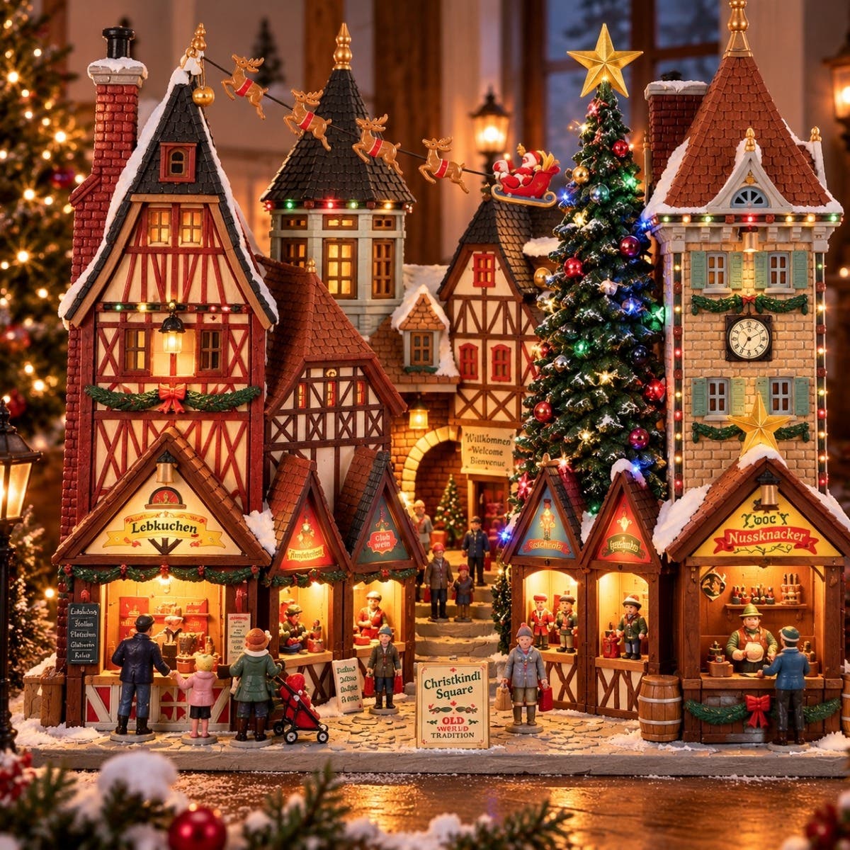 Lemax Kerstdorphuisje Christkindl Square met Verlichting 28 x 27.5 x 11 cm