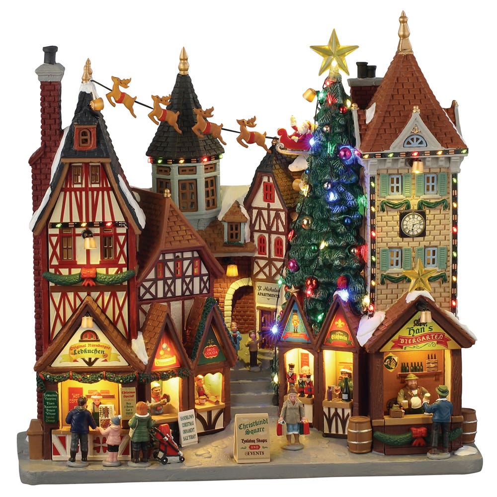 Lemax Kerstdorphuisje Christkindl Square met Verlichting 28 x 27.5 x 11 cm