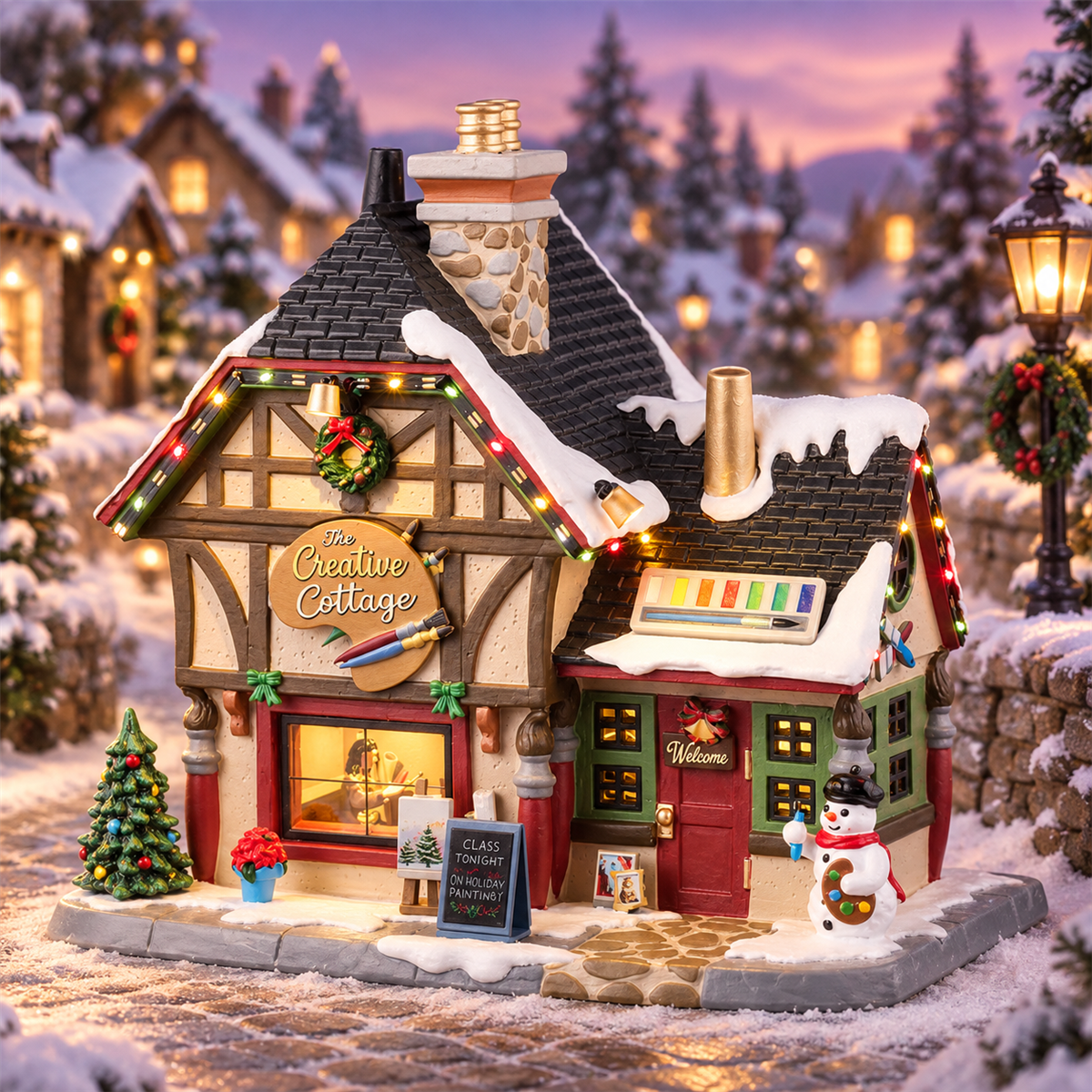 Lemax Kerstdorphuisje The Creative Cottage met Verlichting 19 x 17.9 x 13 cm