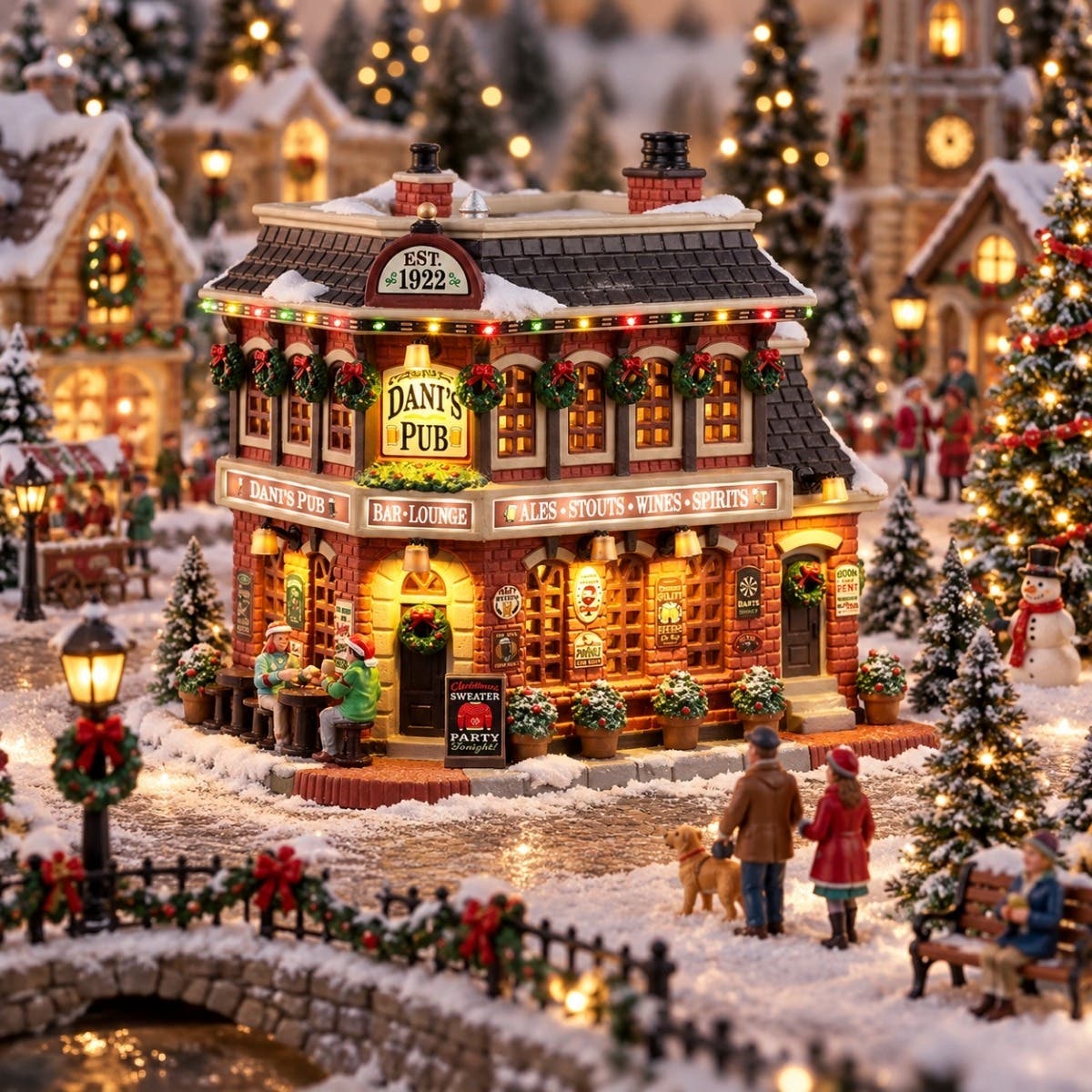 Lemax Kerstdorphuisje Danis Pub met Verlichting 19 x 18 x 12 cm