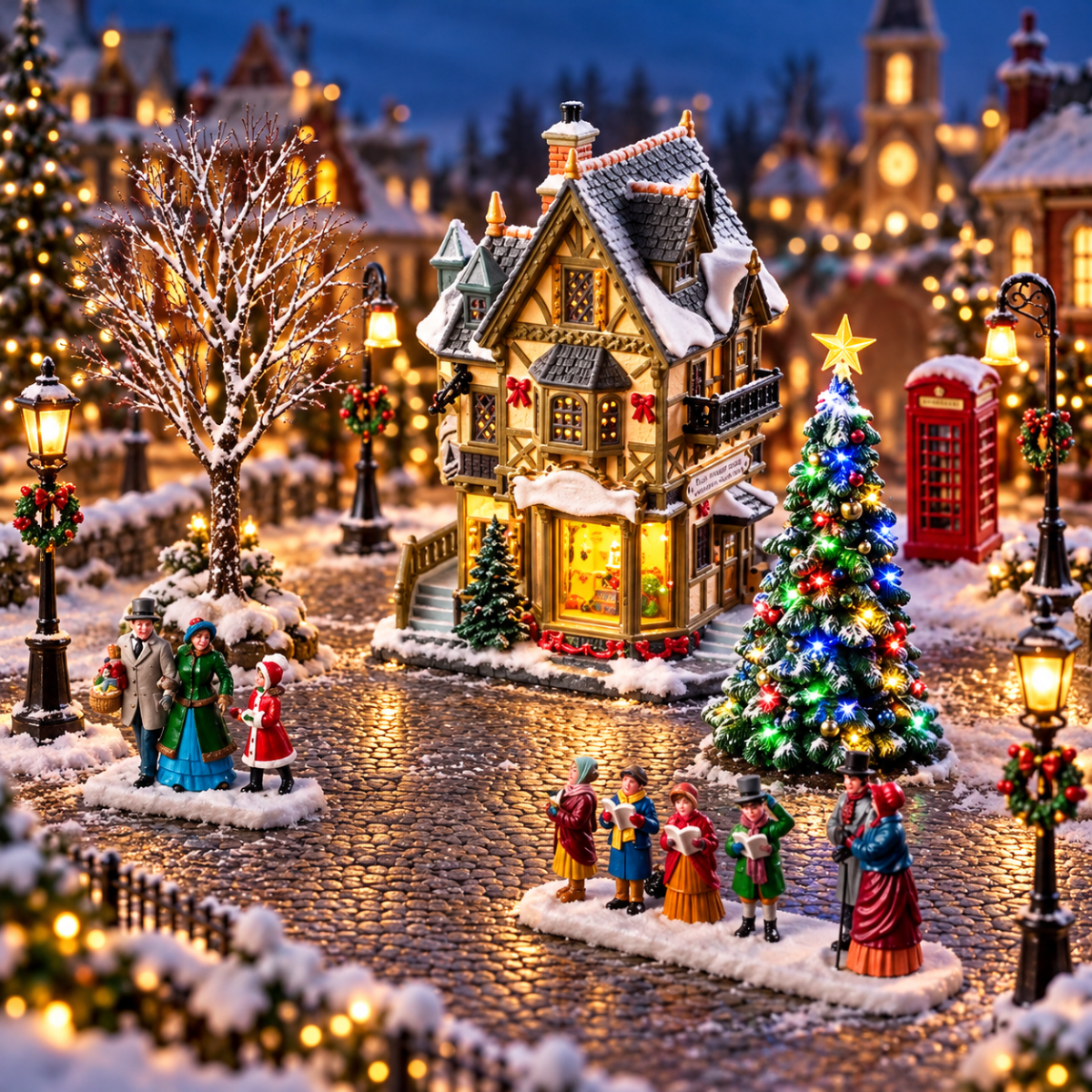 Lemax Kerstdorphuisje Tannenbaum Christmas Shoppe set met Verlichting 45 x 13 x 28.5 cm