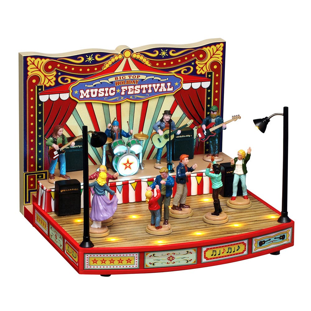 Lemax Kerstdorpminiatuur Big Top Holiday Music Festival met Verlichting 19.7 x 15.4 x 18.6 cm