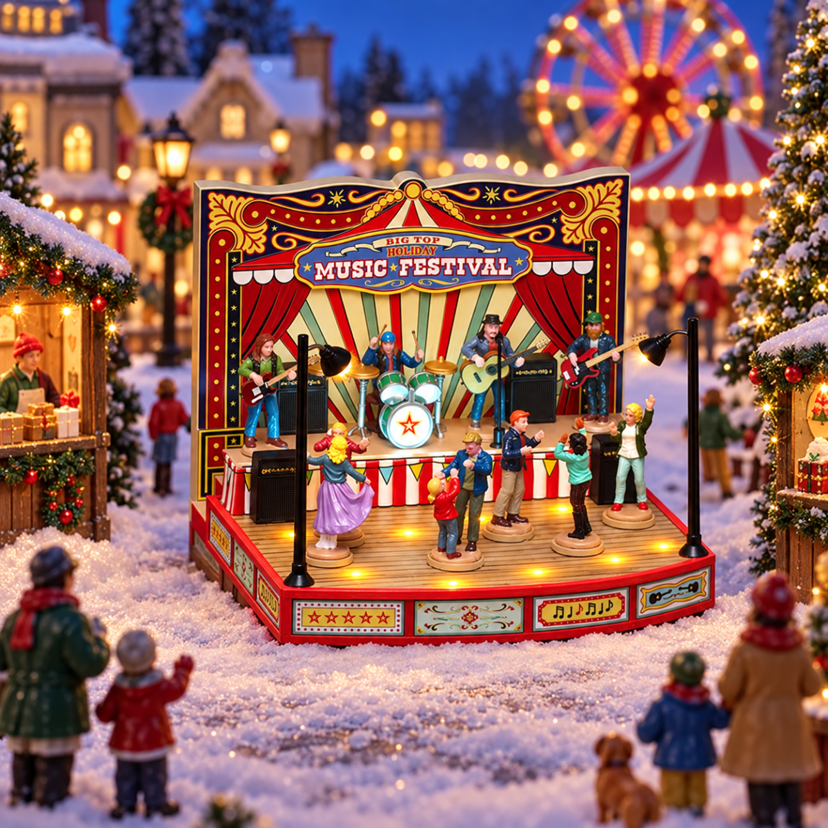 Lemax Kerstdorpminiatuur Big Top Holiday Music Festival met Verlichting 19.7 x 15.4 x 18.6 cm
